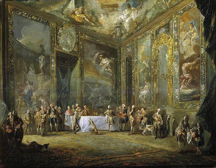 Luis Paret y alcazar Carlos III comiendo ante su corte Norge oil painting art